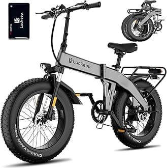 Luckeep Folding Electric Bike for Adults 1500W Peak Motor, 28MPH 60 Miles,720WH Battery 20" x 4.0" Fat Tire Foldable Ebikes for Adults NFC/Anti-Theft/Hydraulic Brakes E-Bbike Commuter Men