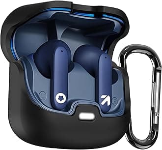 Earphone Case Cover Compatible for GOBOULT Z40, Soft Silicone Skin Case Cover Shock-Absorbing Protective Case with Keychain [Front LED Visible] (Black)