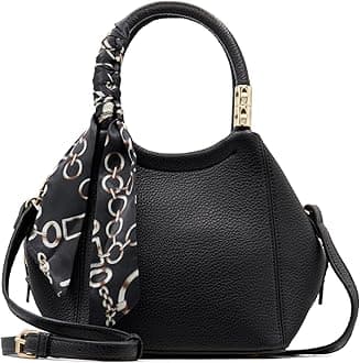 Woodland LeathersHandbags & Shoulder Bags For Women Classic Designer Bags For Women With Exquisite Metallic Accent, Top Handle Black Handbag, Vegan Leather Handbags For Women