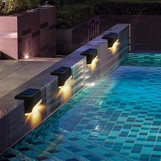 Solar Pool Side Lights 16-Pack, Warm White Waterproof Light up Swimming Pool Accessories Night Lights, Outdoor LED Deck Lights for Stairs, Step, Fence, Yard, Patio, and Pathway Decor