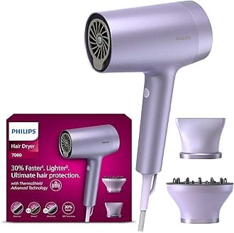 7000 Series Hair Dryer with 4 minutes fast drying result, Metallic Lilac - BHD720/13, 2 Years Warranty