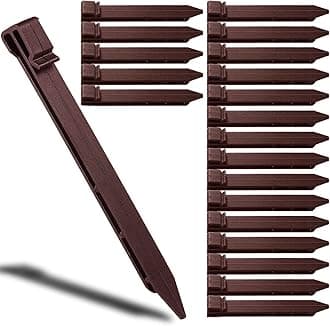 30 Pack Garden Landscape Stakes 10 inch Heavy Duty Plastic Stakes Tent Stakes Anchoring Spikes for Edging Terrace Board and Christmas Inflatables Garden Decorations Nails Brown
