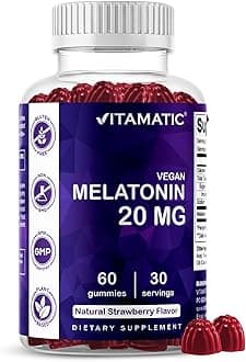 Vitamatic Melatonin 20mg Gummies for Adults, 30 Servings - 60 Count - Non-Habit Forming Supplement