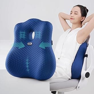 seeknow Lumbar Support for Chair Back Support for Couch Lumbar for Car Office Chair Back Cushion for Lower Back Pain Memory Foam Back Rest for Desk Chair, Recliner, Car Seats