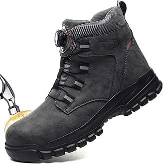 – Safety Shoes for Men Waterproof Steel Toe Boots for Men Slip Resistant Safety Industrial Boots Safety Work Boots Construction Boots