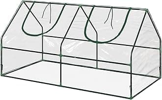 Home-Complete Greenhouse for Outdoors, Waterproof Small Outdoor Greenhouse with 2 Zippered Roll-up Window Vents, Portable Plant Cover for All-Season Gardening