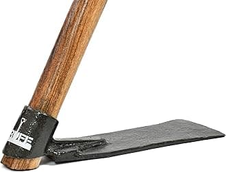 - 10" Hoe with Wooden Handle | Versatile Gardening Tool | Heavy-Duty Spade, Shovel, and Kassi | Durable Construction for Digging, Planting, and Weeding | Ideal for Home Gardening, Farming