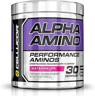 Cellucor Alpha Amino EAA & BCAA Recovery Powder, Essential & Branched Chain Amino Acids Supplement, Watermelon, 30 Servings