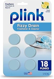 Drain Freshener, Prevents Buildup and Maintains a Clear Drain, Removes Odor, Lemon Scent, 18 Tablets