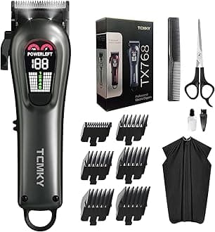 TCMKY Hair Clippers for Men Professional Hair Trimmer for Men Cordless&Corded Barber Clippers for Hair Cutting & Grooming.Rechargeable Hair Trimmer Kit for Household(Silvery)