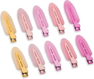 10 Pcs Creaseless No Crease No Bend Flat Hair Clips For Styling Non Slip Makeup Clips For Women Salon Hairstyle,Jelly Orange Pink Rose Red