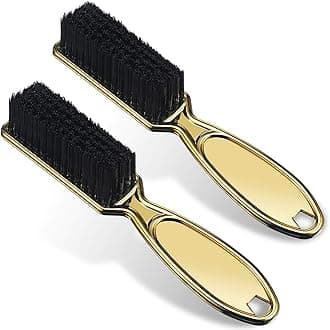 Patelai 2 Pcs Barber Blade Cleaning Brush for Clipper Cleaning Nail Cleaner Styling Brush for Fades Tapers Trimmer Manicure Salon(Gold)