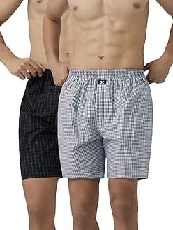 XYXX Men's Checkmate Relaxed Fit Cotton Boxer Shorts with Dual Pocket & No Marks Waistband (Pack of 2)