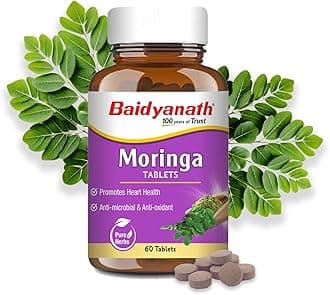 Baidyanath Ayurved Moringa Tablets 60 Tabs | Drumstick Leaf Tablets| Helpful in Overall Health and Wellness and Gut Balance