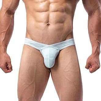 Mens Bikini Briefs Bulge Pouch Underwear Breathable Micro Mesh Briefs Undies Low Rise Cut with Pouch Underpants