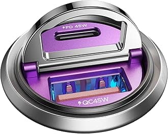 MRGLAS 90W USB C Car Charger, Fast Charging, PD45W+QC3.0, Dual Port, Cigarette Lighter, USB C Charger, Adapter for iPhone 16 Pro Max, Samsung S25, Purple