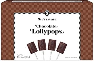 See’s Candies Chocolate Lollypops – Classic Chocolate Candy on a Stick, Individually Wrapped Gourmet Suckers, 30 Count, 21 oz