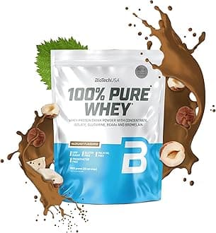 100% Pure Whey | Protein Powder with BCAA and Glutamine | Gluten-Free, Palm Oil Free | 21g Protein per Serving, 1 kg, Hazelnut
