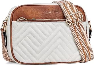 - Quilted Crossbody Bags for Women Vegan Leather Purses Small Shoulder Handbags with Wide Strap