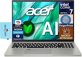 acer Aspire Vero 16 AI Powered Laptop 16.0" IPS WQXGA (> 2K) Display (Intel Core Ultra 7 155U, 16GB LPDDR5X, 2TB PCIe SSD, Intel Graphics, Backlit KB, Fingerprint, Win11Pro) w/DKZ USB Port Expander