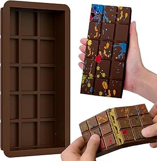 BABORUI Deep Chocolate Bar Mold, 1.2 Inch Chocolate Bar Mold for Dubai Chocolate Bar Pistachio, Large Silicone Chocolate Mold for Filling Knafeh Pistachio Cream