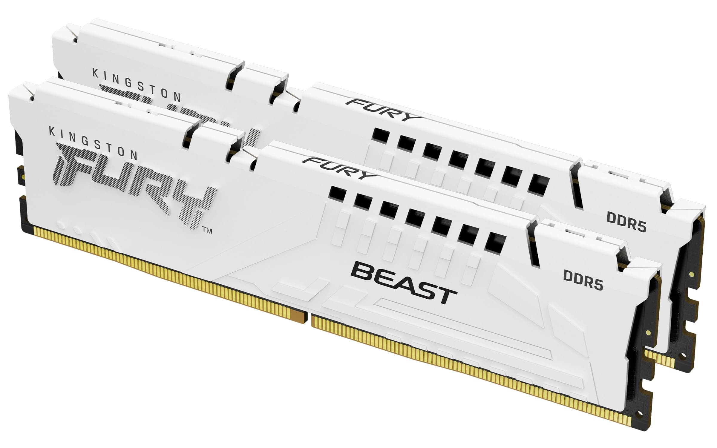 Kingston FURY Beast White DDR5 32GB (2x16GB) 6000MT/s CL36 DIMM Desktop Gaming Memory Kit of 2 AMD EXPO and Intel XMP - KF560C36BWE2K2-32
