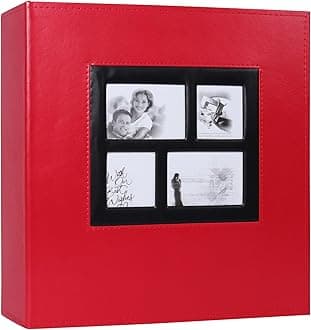 RECUTMS Photo Album 4x6 1000 Pockets Photos, Extra Large Capacity Family Wedding Picture Albums Holds 1000 Horizontal and Vertical Photos (Red)