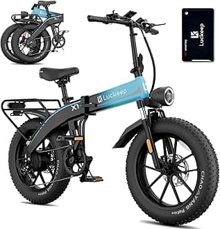 Luckeep Folding Electric Bike for Adults 1500W Peak Motor, 28MPH 60 Miles,720WH Battery 20" x 4.0" Fat Tire Folding Ebikes for Adults NFC/Anti-Theft/Hydraulic Brakes E-Bbike Commuter Men