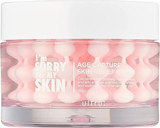 Age Capture Facial Cream, Korean Skin Care Moisturizer for Face and Neck with Hyaluronic Acid, Anti-Aging, Wrinkle Gel-Cream for Women (Pink - Skin Relief Cream, 1.76 oz)