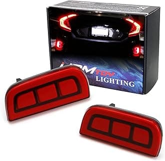 iJDMTOY JDM Style LED Bumper Reflector Lights Compatible With 16-up Honda Civic Sedan/Coupe, Function as Tail, Brake & Rear Fog Lamps