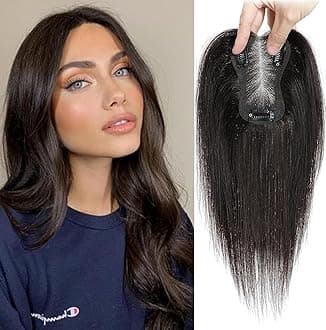 Remy Hair Toppers for Women - 100% Human Hair Clip-Ons, Dark Brown (10inch, HL-2#)