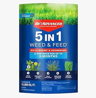 5 In 1 Weed and Feed, Granules, 24LB
