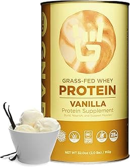 - Gnarly Nutrition Vanilla Protein Powder – NSF Sport Certified – 25g Protein, Muscle Repair – Grass Fed Whey Powder, Smooth Taste – Vanilla, 32 oz