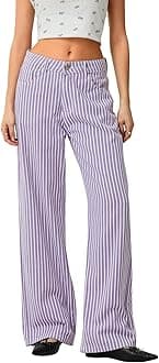 Y2k Striped Bell Bottom Jeans Women High Waisted Boyfriend Denim Pants Baggy Wide Leg Stretchy Bootcut Flare Jeans