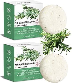 2 Pack Rosemary Hair Shampoo Bar,Deep Cleansing for Scalp Hair Loss Shampoo Soap,Organic Hair Oil Control,Solid Shampoo for Hair Growth, Refreshing and Hydrating Soap for Stocking Stuffers Women Gifts