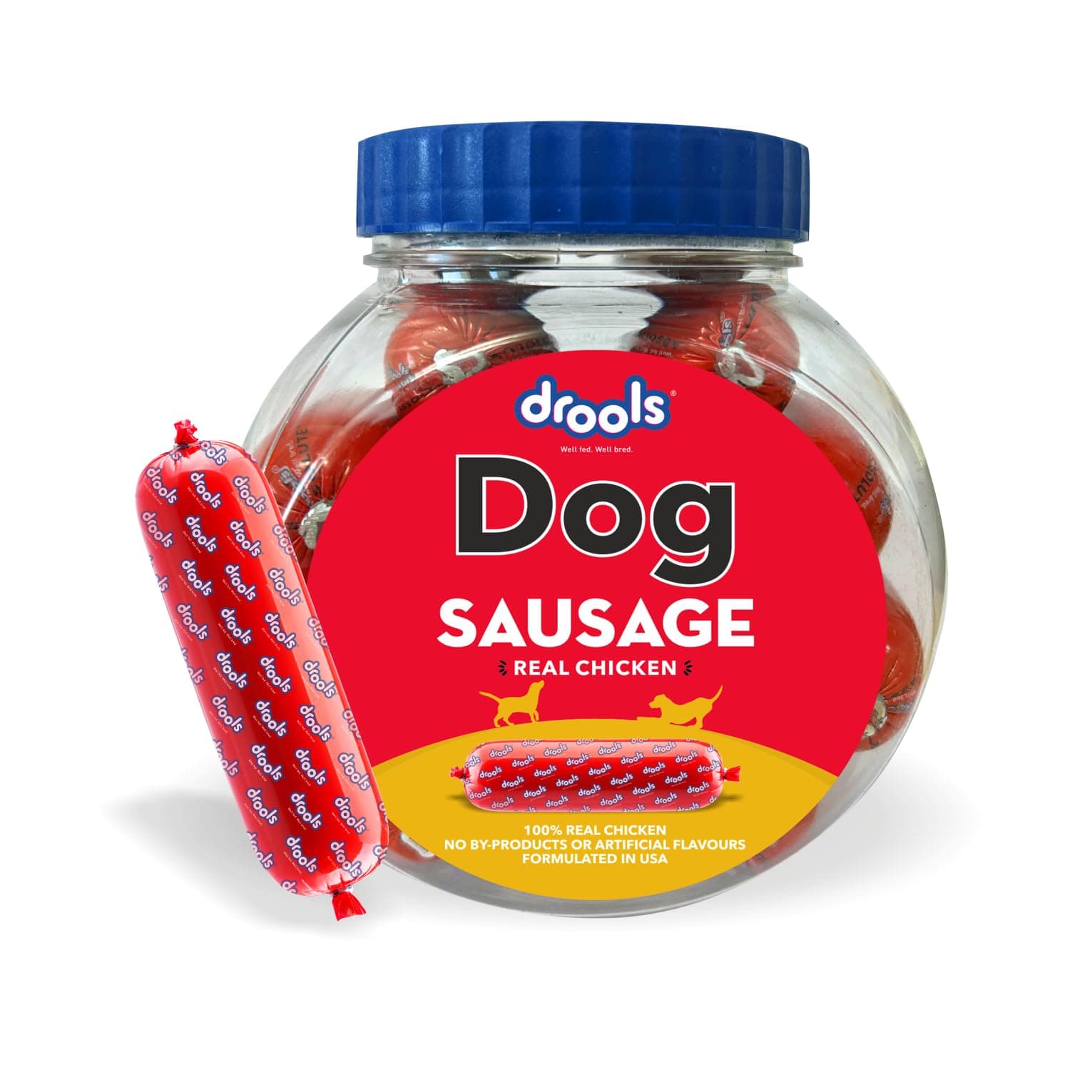 – Drools Real Chicken Sausage 10Pcs Jar