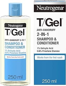Neutrogena T/Gel 2 in 1 Anti-Dandruff Shampoo and Conditioner (1x 250ml), Shampoo and Conditioner to Help Fight Dandruff From First Wash, Haircare for Soft, Shiny Healthy-Looking Hair and Scalp