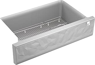 KOHLER Cairn Undermount Single-bowl Farmhouse Kitchen Sink with Faceted Design