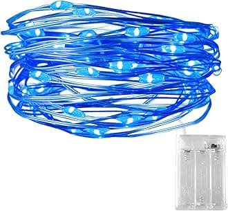 Blue Fairy Lights, Dalugo 30 LED 3m/10ft Battery Powered Blue Lights for Jubilee Decorations Party Bedroom Tent Garden Jars