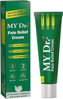 MY Dr. Pain Relief Cream | Instant Relief for Back, Knee, Neck, Shoulder & Muscle Pain |100% Ayurvedic, Non-Sticky, Fast Absorbing Pain Cream| Long-Lasting Comfort | 60g(50g+10g Free) (Pack of 1)