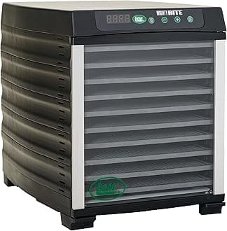 Products MightyBite 10-Tray Dehydrator, Food Dehydrator for Beef Jerky, Meat, Vegetables, and Fruits, Includes Dryer Machine and 10 Trays, Black