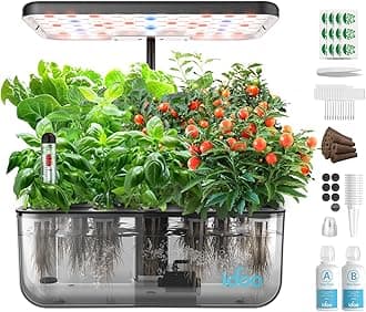 Hydroponics Growing System Kit 12 Pods, Christmas Gifts Gardening Gifts for Women Mom Dad Kids, Indoor Herb Garden with LED Grow Light for Home School, Indoor Plants Good for Mental Health