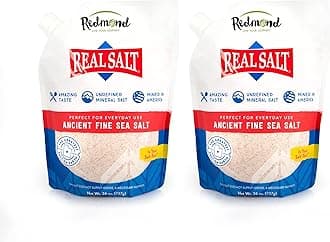 Redmond Real Salt, Ancient Fine Sea Salt, Unrefined Mineral Salt, 26 Ounce Pouch (2 Pack)