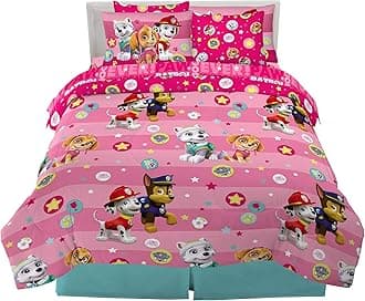Franco Kids Bedding Super Soft Comforter and Sheet Set with Sham, 7 Piece Full Size, Paw Patrol Girls