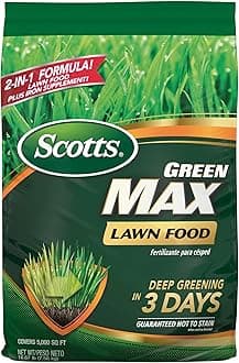 Scotts Green Max Lawn Food - Lawn Fertilizer for Grass Plus Iron Supplement, 5,000 sq. ft., 16.67 lbs.