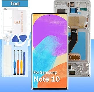 LCD Screen Replacement for Samsung Galaxy Note 10 OLED SM-N970F SM-N970U SM-N9700 6.3" LCD Display Touch Digitizer Assembly with Tools(Sliver with Frame)