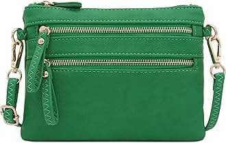 Multi Zipper Pocket Small Wristlet Crossbody Bag