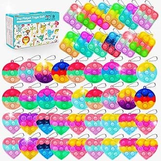 57PCS Party Favors for Kids,Fidget Toys Bulk Its Birthday Party Favors for Toddlers Adult, Small Classroom Prizes Box Fidgets Toys for Kids, Treasure Chest, Goodie Bag Stuffers, Bubbles Poppers