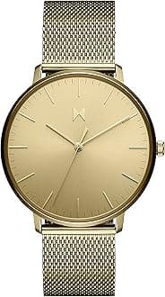 MVMTMVMT Mens Analog Gold Dial Gold Band Stainless Steel Watch