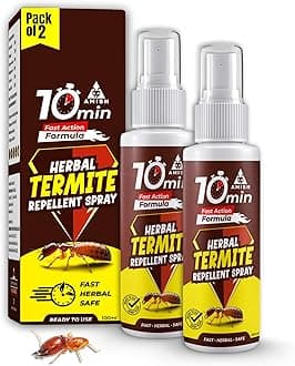 Amish Herbal Termite Spray 100ml Pack-2|10 Minutes Formula |Removes Entire Termite colony|Powerful 100% Organic No Chemical Termite Repellent Spray for Home Furniture Long Lasting Wood Protection